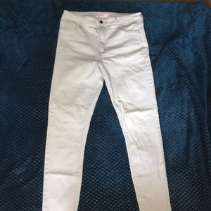 High Wasted Blue-white jeans